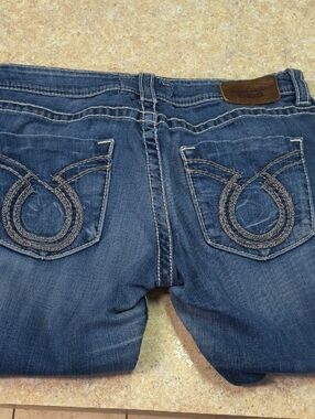 Big Star Blue Bootcut Jeans with Embroidered Back Pockets Size 31L